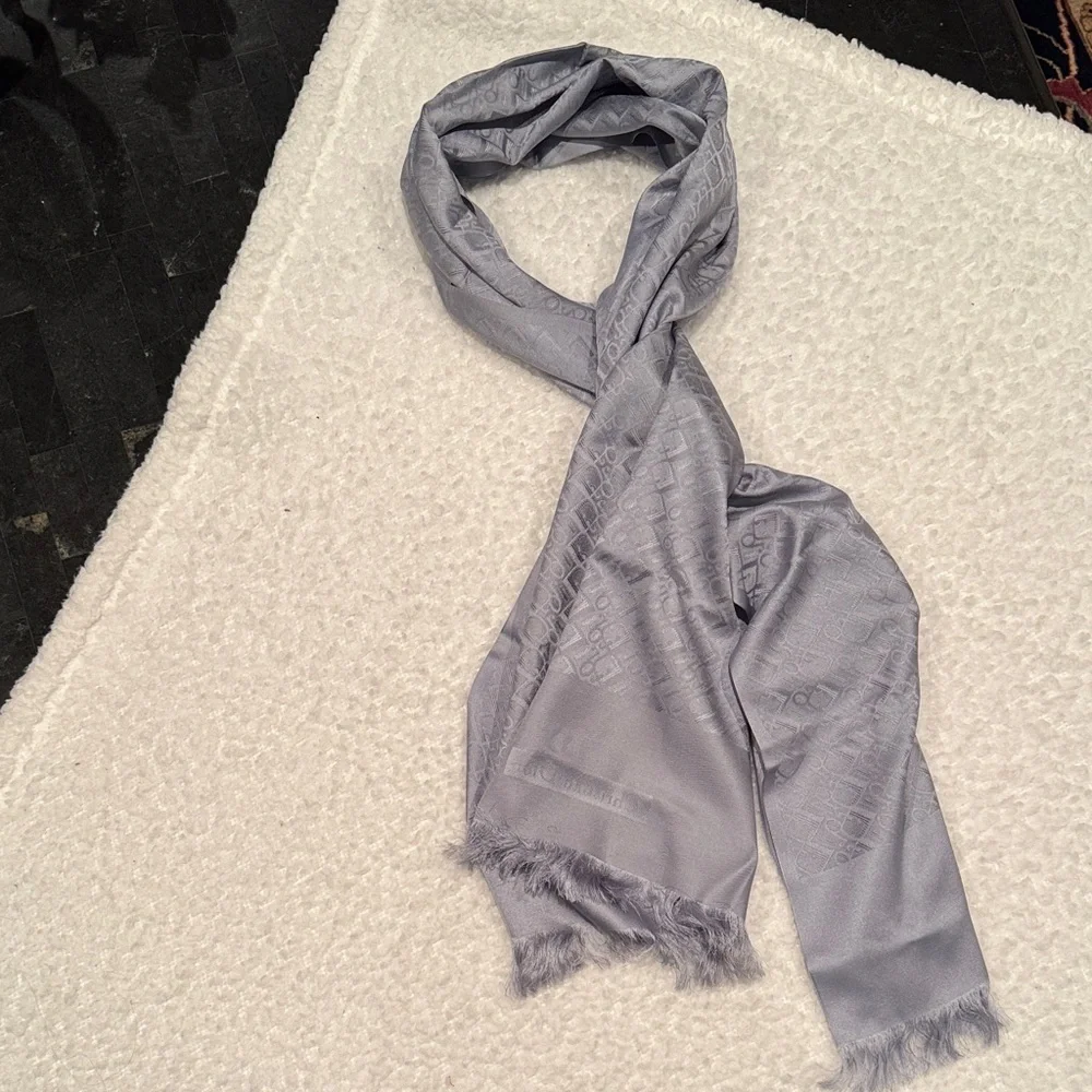 Christian Dior Silk Gray Scarf